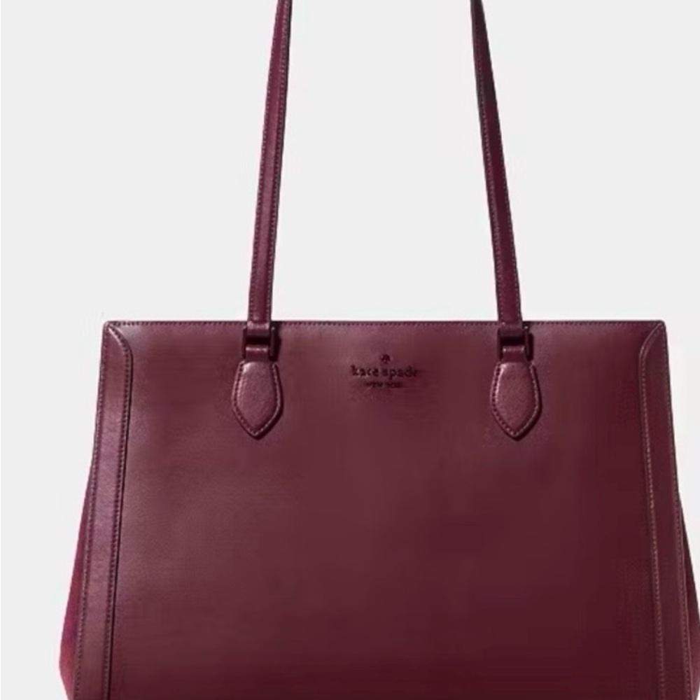 kate spade Leather Tote in Deep Burgundy